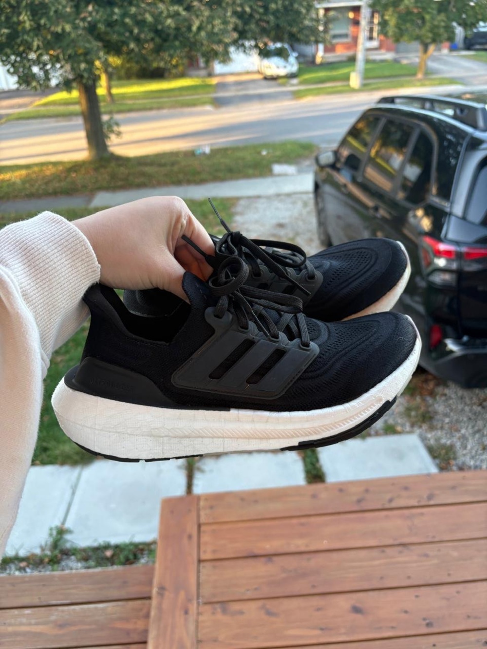 adidas Black Knit Sneakers with White Midsole
